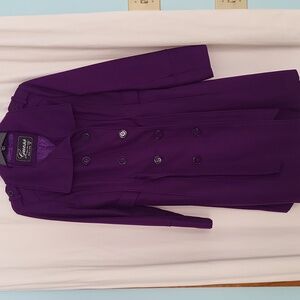 Dark Purple Wool Peacoat